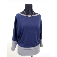 Bluzka Brenda XXL granatowo/szary sweter kimono